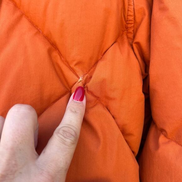 Vintage Men’s Ralph Lauren Quilted Bomber Puffer Jacket Orange Medium Large - Picture 10 of 11